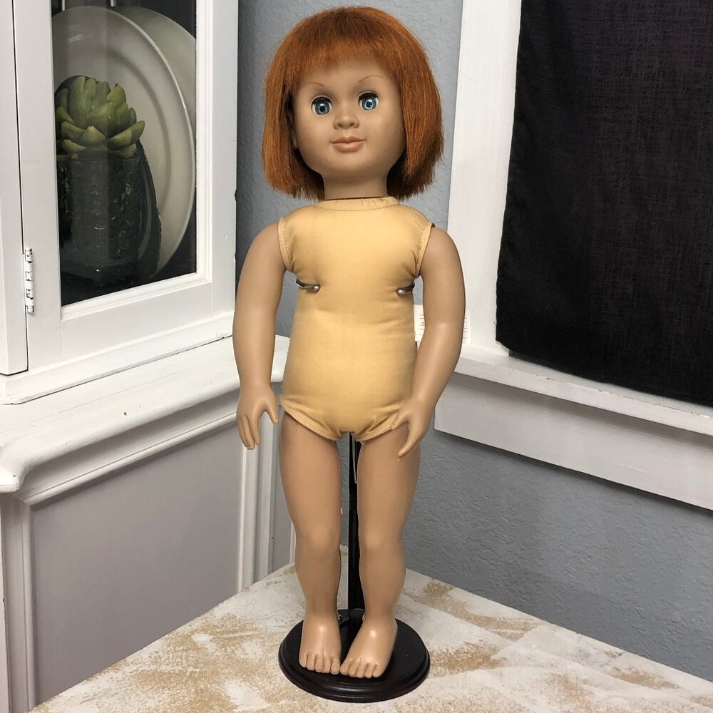 Our Generation Doll 18" VTG 98 Blue Eyes Red Hair Rubber Creepy Halloween Decor